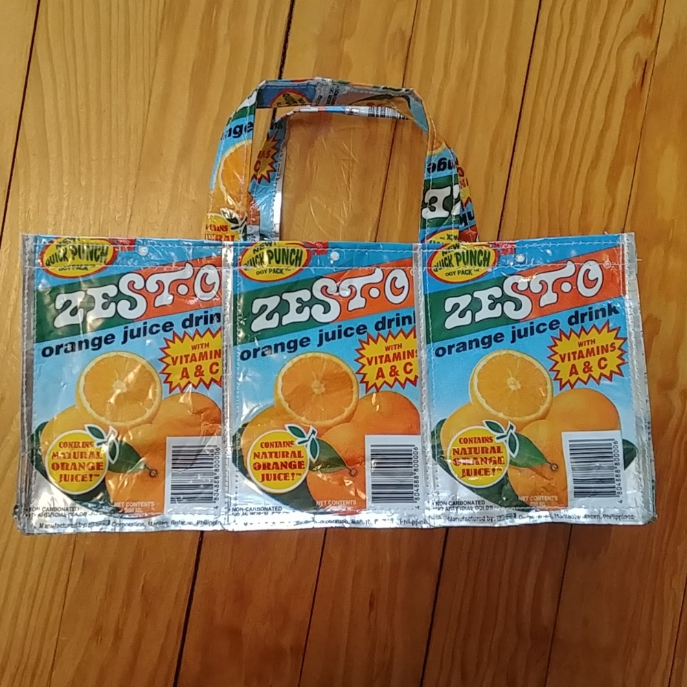 Recycled orange juice purse